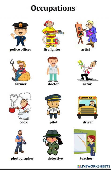 Professions Preschool, Preschool Helper Chart, Occupation Worksheet, Community Helpers Pictures, Helper Chart, Classroom Job Chart, Preschool Charts, Worksheet For Preschool, Classroom Job