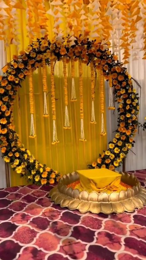 Beautiful Wedding Haldi Ceremony Decor Setup#shorts #weddingplanning #explore #eventsideas #viral… | Instagram New Haldi Decoration, Haldi Ceremony Setup, Marriage Haldi Decoration, Haldi Decor Indian Wedding, Decorations For Haldi Ceremony, Haldi Pandal Decoration, Haldi Setup Ideas, Haldi Mehndi Stage Decoration, Best Haldi Decoration