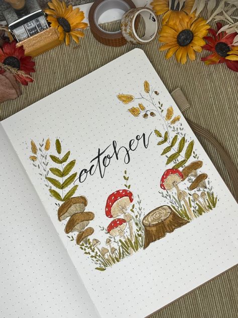 Bullet Journaling, Cover Page for October October Headers Bullet Journal, October Cover Page Bullet Journal, Journaling Cover Page, October Bullet Journal Cover Ideas, Bullet Journal October Cover, October Bullet Journal Cover, Journaling Cover, October Cover Page, Bullet Journal Topics