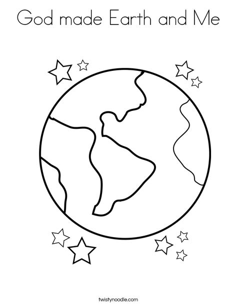 god created the earth coloring page | God made Earth and Me Coloring Page Earth Coloring Page, World Coloring Page, Earth Coloring Pages, Planet Coloring Pages, Earth Day Coloring Pages, Star Coloring Pages, Preschool Bible, Earth Day Crafts, Earth Day Activities