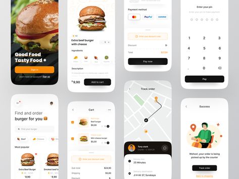 BurgerQueen 👑 ~ Food app delivery full version by Rafi Rohmat for Odama on Dribbble Food Ordering App, Ux Design Mobile, Medical App, Website Design Inspiration Layout, Groceries App, Food Delivery App, Creative Design Studio, Branding Illustration, Mobile Ui Design