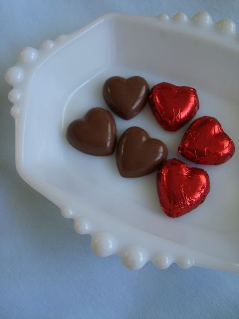 Solid Milk Chocolate Foiled Hearts... Valentine's Day Sweets www.rosebudchocolates.com Heart Chocolate, Chocolate Hearts Aesthetic, Valentines Heart Chocolate, Heart Chocolate Box Aesthetic, Heart Shape Chocolate Box Gifts, Heart Shaped Chocolate Box Vintage Candy, Homemade Chocolate Bars, Candy Party Favors, Valentine Chocolate