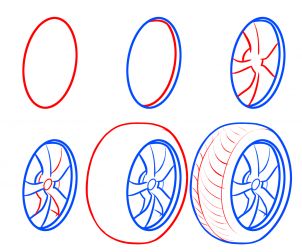 how to draw tires step 2 Front Of A Car Drawing, Car Tire Drawing, Car Design Sketch Draw, Car Cartoon Illustration, Drawings Of Cars, 3d Drawing Techniques, Car Drawing Pencil, Draw Cars, Draw A Car