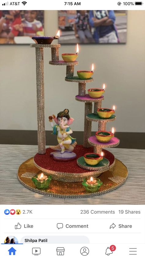 Diya Decoration Ideas, Diwali Diya Decoration, Handmade Decorative Items, Diya Decoration, Thali Decoration Ideas, Janmashtami Decoration, Plate Decoration, Diwali Decoration Items, Diwali Decorations At Home