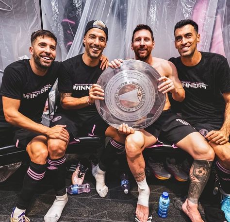 Inter Miami Makes History!😍 From bottom dwellers to champions! Inter Miami clinches the Supporters’ Shield,capping an incredible turnaround fueled by Lionel Messi & Mates record-breaking performances🔥⚽️ • • • • • • • #intermiami #messi #leomessi intermiami,messi,football Sergio Busquets, Jordi Alba, Men's Adidas (men), Inter Miami, Football Quotes, Football Memes, Messi 10, Soccer Pictures, Leo Messi