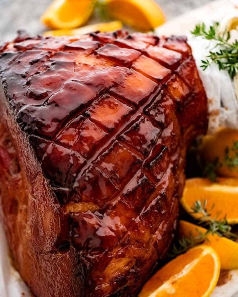 Ham Glaze Maple Syrup, Maple Glazed Ham Recipes, Brown Sugar Honey Glaze, Maple Ham, Gammon Recipes, Ham Sauce, Maple Glazed Ham, Tin Eats, Brown Sugar Ham