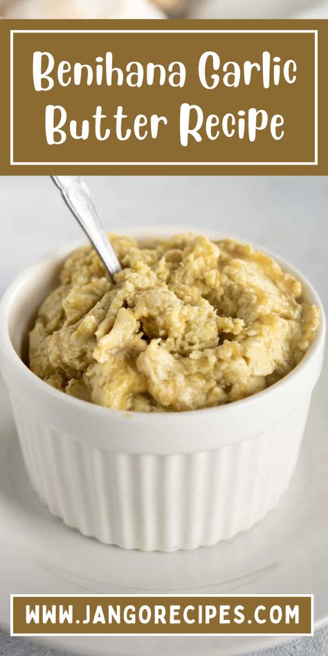 The first time blended the butter and garlic to make this remarkable Benihana Garlic Butter recipe. #BenihanaGarlicButterRecipe Bennihanna Garlic Butter, Hibachi Butter Recipe, Hibachi Garlic Butter Recipe, Benihana Garlic Butter, Benihana Garlic Butter Recipe, Easy Fall Dinner Recipes, Garlic Butter Recipe, Yummy Asian Food, Hibachi Recipes