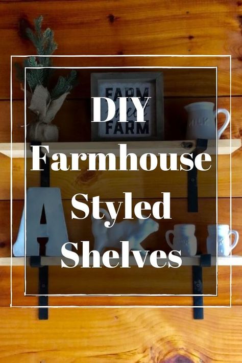 Farmhouse Shelving, Homemade Wall Decorations, Distressing Painted Wood, Diy Shelf Brackets, Farmhouse Shelf, Shabby Chic Painting, Simple Macrame, Farmhouse Style Table, Farmhouse Shelves