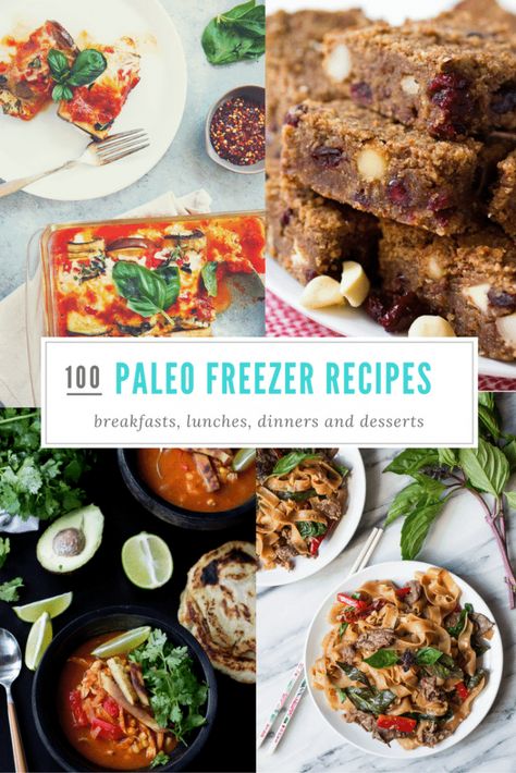 100 Make Ahead Freezer Meals! These #freezeable paleo friendly #breakfast, #lunch, #dinner, and #dessert #recipes are easy, healthy, and delicious. And they are #grainfree, #glutenfree, #paleo, and lots of #whole30 options, too! #glutenfreebreakfasts #glutenfreebreakfastrecipes #glutenfreelunchideas #glutenfreelunchrecipes #makeaheadrecipes #healthydinners #easydinners #glutenfreedinnerideas #glutenfreedinnerrecipes #healthydesserts #paleodesserts #glutenfreedesserts Paleo Freezer Meals, Gluten Free Recipes For Lunch, Paleo Meal Prep, Best Paleo Recipes, Freezer Recipes, Make Ahead Freezer Meals, Paleo Meal Plan, Gluten Free Recipes For Breakfast, Gluten Free Recipes For Dinner