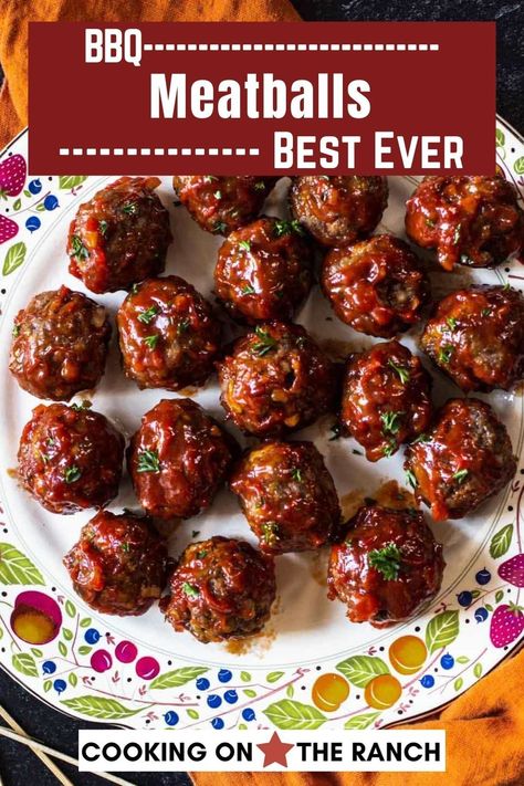 Baked Bbq Meatballs, Meatballs In Bbq Sauce, Homemade Bbq Meatballs, Barbeque Meatballs, Oven Meatballs Recipe, Oven Meatballs, Bbq Meatball Recipe, Barbecue Meatballs, Easy Bbq Sauce