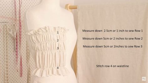 Crop Top Diy Tutorial, Cottagecore Dress Pattern, The Row Dress, Dress From Scratch, Diy Crop Top, Denim Shorts Style, Shirred Top, Bell Sleeve Shift Dress, Dress Tutorials