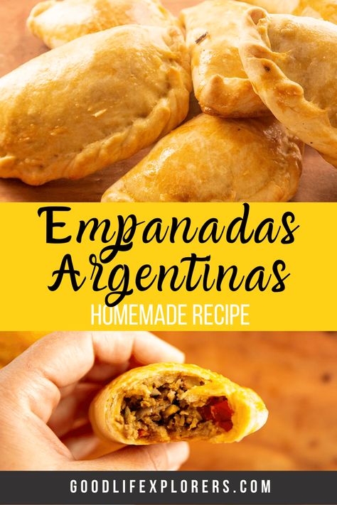 Empanadas Recipe Argentina, Empanada Filling Recipes Ground Beef, Empanadas Argentinas Recipe, Argentina Empanadas, Homemade Empanada Dough, Dessert Empanadas Recipe, Empanada Recipes, Easy Empanadas Recipe, Homemade Empanadas