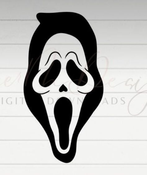 How To Draw Scream Mask Step By Step, Ghost Face Doodle, Gost Face Drawings, Scary Movie Dibujo, Ghost Face Drawing Scream, Ghost Face Outline, Horror Movie Drawings Easy, Scream Mask Drawing, Scream Mask Tattoo