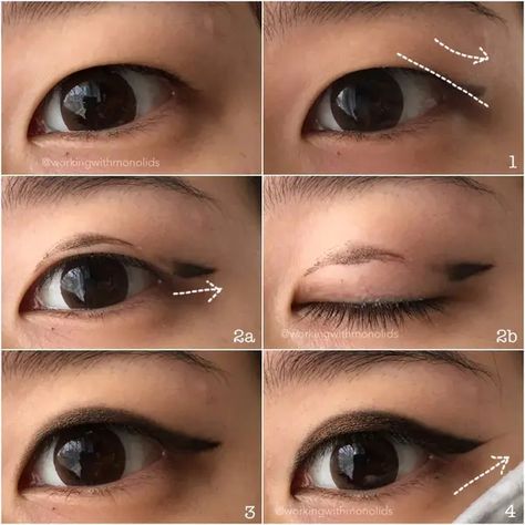 43 Makeup Tips And Tricks To Try In 2022 Monolid Eyeliner, Eye Makeup Hacks, Asian Eyeliner, Monolid Eye Makeup, Monolid Makeup, Monolid Eyes, Hooded Eyelids, Tutorial Eyeliner, Neon Eyeshadow