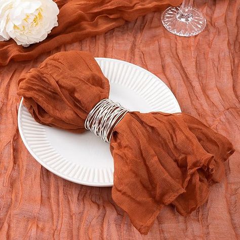 Amazon.com: Vitalizart Cheesecloth Table Runner 10ft Gauze Boho Rustic Pink Nude White Cheese Cloth Table Runner for Wedding Bridal Shower Fall Thanskgiving Decoration 120 Inches : Home & Kitchen Flameless Candles Wedding, Cheesecloth Napkins, Christmas Cloth Napkins, Fall Napkins, Greenery Wedding Decor, Macrame Table, Photo Backdrop Wedding, Western Restaurant, Linen Dinner Napkins