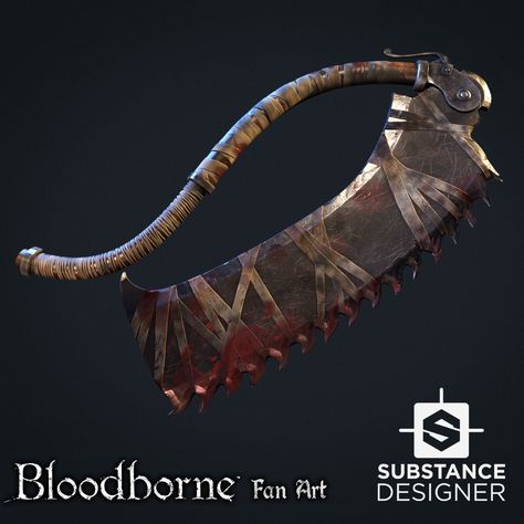 Bloodborne Cleaver Fan Art Bloodborne Saw Cleaver, Saw Cleaver Bloodborne, Saw Cleaver, Brother Tattoo, Brother Tattoos, Fantasy Clothes, Substance Designer, The Saw, Cool Swords