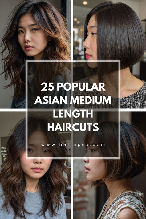 Thinking of a hair refresh? Check out these 25 Asian medium-length hairstyles for the ultimate inspiration. These trendy looks are low-maintenance and highly flattering. #MediumHaircuts #AsianHairstyles #StyleGoals Soft Wispy Bangs Asian, Hairstyles For Fine Asian Hair, Long Hair Styles Asian For Women, Low Maintenance Asian Haircut, Haircuts Medium Length With Bangs, Hairstyles For Medium Length Hair Asian, Korean Style Haircut For Women, Medium Haircut Asian, Light Bangs Korean