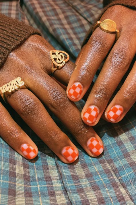 Short Gel Nail Art, Ice Cream Date, Checkered Nails, Short Gel Nails, Art Aesthetics, S Nails, Long Square Acrylic Nails, Hey Good Lookin, Pink Acrylic