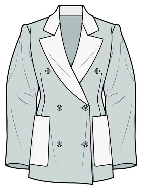 Blazer Technical Drawing, Blazer Illustration, Jacket Drawing, Fashion Illustration Poses, Fashion Model Sketch, Fashion Designer Studio, Fashion Design Template, Clothes Drawing, Flat Pattern