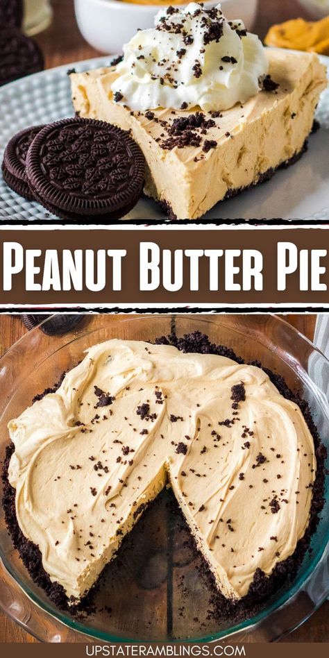 Peanut Butter Pie Peanut Butter Pie No Bake, Peanut Butter Pie Recipe No Bake, No Bake Peanut Butter Pie, Easy Peanut Butter Pie, Peanut Butter Lasagna, Peanut Butter Pie Recipe, Butter Pie Recipe, Baking Recipes Pie, No Bake Peanut Butter