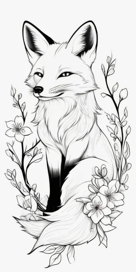 Fox Tattoo Stencil, Therian Tattoo, Arctic Fox Tattoo, Fox Sleeve Tattoo, Baby Fox Tattoo, Animal Tattoo Stencil, Fox Tattoos For Women, Fox Head Tattoo, Fox Tattoo Sketch