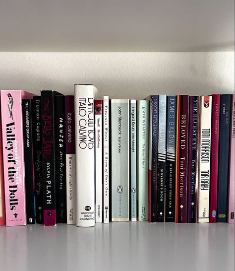 bookshelf Beloved Toni Morrison, The House Of Mirth, Edith Wharton, East Of Eden, Room Of One's Own, Toni Morrison, John Steinbeck, Unread Books, The Bell Jar