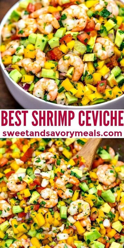 Shrimp Ceviche Recipe, Ceviche Recipe, Delicious Seafood Recipes, Shrimp Ceviche, Savory Meals, Seafood Appetizers, How To Cook Shrimp, Recipe Video, Sweet And Savory