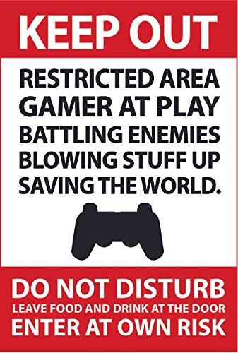 Keep Out Signs, Funny Warning Signs, Gaming Ideas, Dj Room, God Of Wars, Gamer Quotes, Gaming Poster, Fun Outdoor Games, Scrapbook Quotes