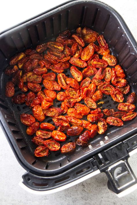 Air fryer cherry tomatoes get caramelized until they become sweet, tart, and incredibly flavorful. Roast them quickly in the air fryer. Roast Cherry Tomatoes, Grilled Romaine Salad, Easy Vegetable Recipes, Blt Sandwich, Cooking Tomatoes, Roasted Cherry, Breakfast Wraps, Roasted Cherry Tomatoes, Sweet Tart