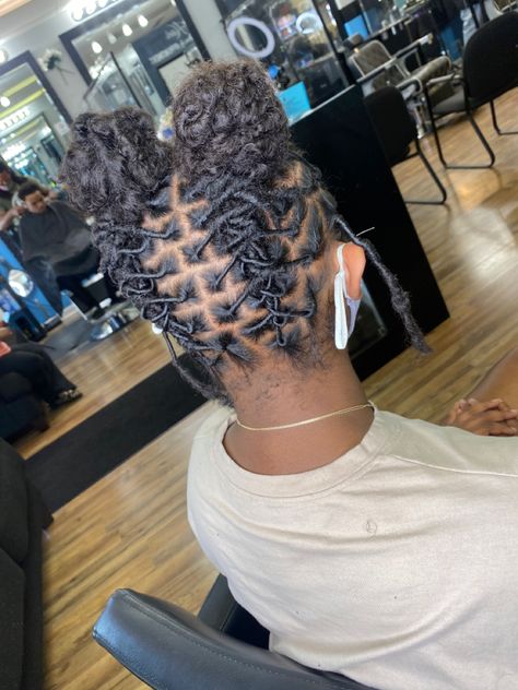 2 Ponytail Loc Styles, Short Dreadlock Hairstyles For Girls, Short Starter Loc Styles For Women, Retwist Styles For Short Locs, Loc Hairstyles For Women Short, Dreadlock Styles For Women Black Locs, Hairstyles For Short Locs, Loc Retwist Styles, Locs Styles For Black Women