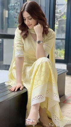 Sana Javed, Dress Designing, Churidar Designs, Crush Pics, Casual Indian Fashion, Pakistani Dresses Casual, Pakistani Fashion Party Wear, Salwar Kamiz, Indian Dresses Traditional