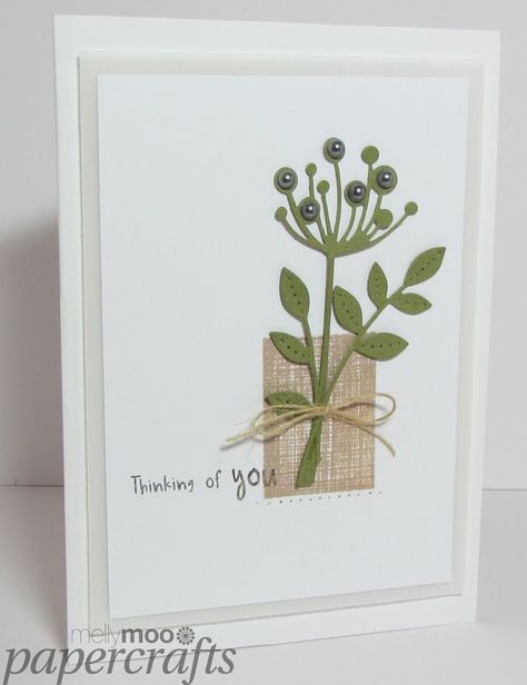 memory box die card ideas | via m a dorman Stem Cards, Clean And Simple Cards, Memory Box Cards, Preston Lancashire, Memories Box, Memory Box Dies, Cars Design, Seed Pod, Die Cut Cards