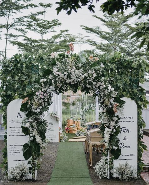 Pintu Masuk Wedding, Entrance Gate Wedding, Welcome Gate, Entrance Wedding, Malaysian Wedding, Photo Backdrop Wedding, Backdrop Wedding, Arch Design, Decor Themes