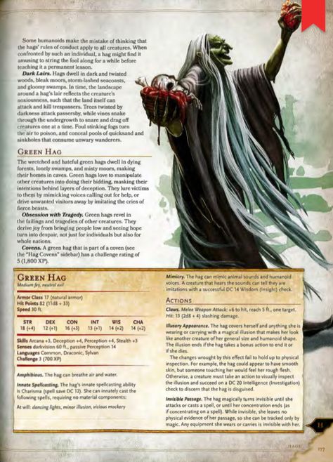 Green Hag, Ranger Dnd, Monster Manual, Dnd Stats, Legendary Monsters, Dungeon Master's Guide, Evil Witch, Dungeons And Dragons Classes, Dnd 5e Homebrew