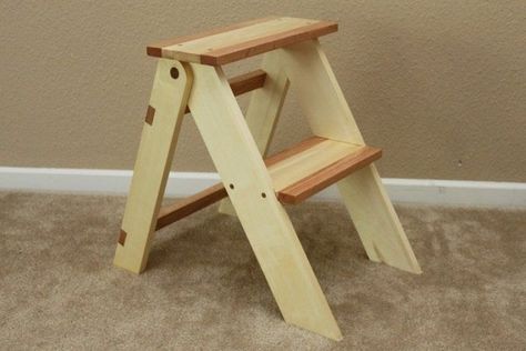 Folding Step Stools - Ideas on Foter Diy Step Stool, Step Stool Diy, Workshop Stool, Wood Step Stool, Diy Stool, Diy Step, Wooden Step Stool, Folding Step Stool, Wood Steps