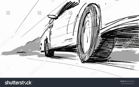 Car speeding wheel Vector sketch illustration for advertise, insurance company, storyboard, project #Ad , #ad, #Vector#sketch#wheel#Car Car Angles Drawing, Driving Car Drawing, Driving Drawing, Drive Drawing, Speeding Car, Car Drawing Pencil, Car Reference, Car Animation, Storyboard Illustration