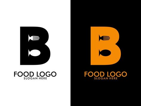 Initial Letter B Food Logo, food logo vector B Food Logo, Recipe App, Restaurant Logo, Food Logo, Restaurant Logo Design, Logo Restaurant, App Logo, Logo Mockup, Logo Food