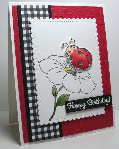 Ladybug Happy Birthday, Bug Stamp, Ladybug Cards, A Ladybug, Bee Cards, Lady Bugs, Stamping Up Cards, Animal Cards, Handmade Birthday Cards