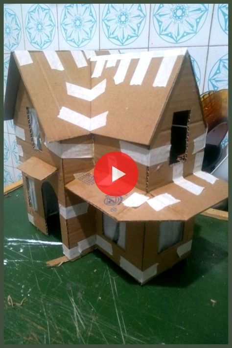 Cardboard Miniature House, Carton House, Miniature Fairy House, Cardboard Box Houses, Cardboard City, Cardboard Dollhouse, Fairy House Crafts, Cardboard Crafts Diy, Fairy House Diy