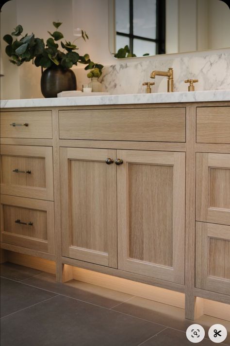 Oak Vanity Bathroom, Mcgee Bathroom, Future Bathroom, Flip House, Oak Bathroom Vanity, Oak Bathroom, Primary Bathroom, Bedrooms Decor, Master Bath Remodel