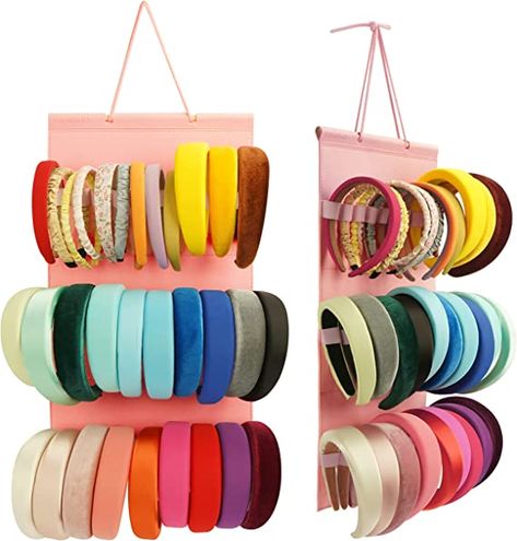 JOYMOMO Hanging Headband Holder for Girls,Felt Headband Organizer Headband Storage Holder Organizer for Headband (Without Headbands) (Pink) Headband Organization, Headband Storage, Hair Bow Organizer, Headband Organizer, Hair Accessories Storage, Bow Organizer, Felt Headband, Organizing Hair Accessories, Jewelry Wall