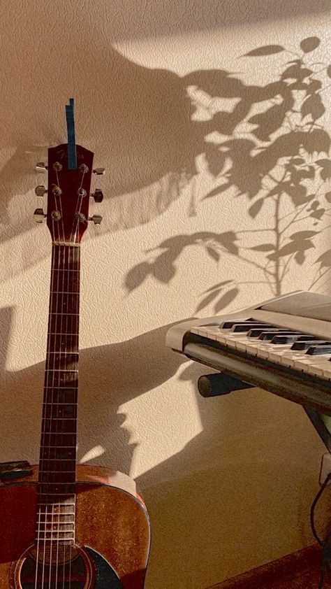 Guitar And Keyboard Aesthetic, Guitar Piano Aesthetic, Guitar Asethic, Learn Guitar Aesthetic, Practicing Guitar Aesthetic, Guitar Asthetic Picture, Music Asthetics Photos, Guitar And Piano Aesthetic, Learning Guitar Aesthetic