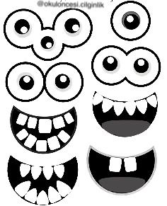 Monster Mask Craft, Printable Monster Faces, Monster Halloween Craft, Monster Eyes Printable, Monster Crafts Preschool, Monster Faces, Bricolage Halloween, Halloween Crafts Preschool, Monster Craft