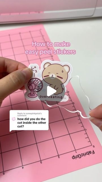 Diy Transparent Sticker, Sticker Tutorial How To Make, Cricut Stickers How To Make, Sticker Shop Ideas, Cute Sticker Ideas Easy, Popular Stickers To Sell, How To Make Your Own Stickers, How To Make Cute Stickers At Home, How To Make Stickers With Cricut