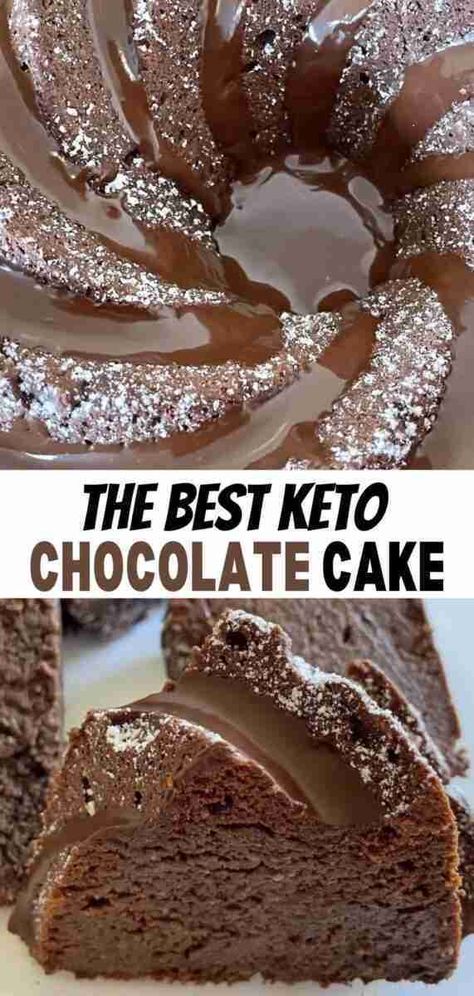 Chocolate Keto Bundt Cake Recipe: This Sugar Free Cake Is So Moist Keto Bundt Cake, Low Carb Chocolate Cake, Simple Ingredient Recipes, Carb Quick, Keto Cakes, Low Carb Brownies, Keto Chocolate Cake, Desserts Keto, Snacks Ideas