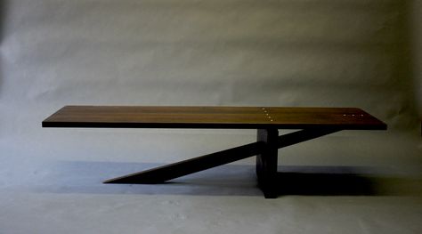 Cantilever Table Revisited...in walnut. Cantilever Table Design, Massive Wood Table, Cantilever Table, Man Back, Resin And Wood Diy, Metal Furniture Design, Boardroom Table, Office Furniture Design, Cabinetry Design