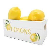 Lemon Home Decor, Summer Tiered Tray Decor, Fake Lemons, Summer Tiered Tray, Mini Crates, Lemon Kitchen, Kitchen Decorations, Fresh Lemonade, Lemon Decor