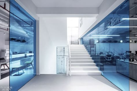 Glass Architecture, Laboratory Design, Lab Design, Hangzhou China, Hospital Interior, Concrete Stairs, Glass Office, Glass Partition, Glass Walls