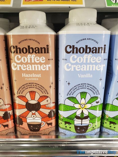 SPOTTED: Chobani Coffee Creamer Coffee Creamers, Chobani Creamer, Chobani Coffee Creamer, Chobani Peppermint Mocha Creamer, All Natural Coffee Creamer, Coffee Flavors Drinks, Coconut Oil Coffee Creamer, Hazelnut Coffee Creamer, Healthy Coffee Drinks