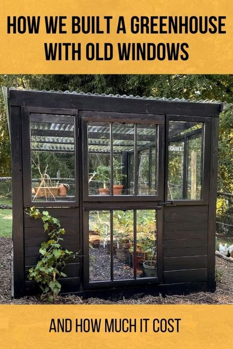 Mountain Greenhouse, Greenhouse With Old Windows, Upcycled Greenhouse, Old Window Greenhouse, Building A Greenhouse, Greenhouse Diy, Window Greenhouse, Greenhouse Design, Diy Greenhouse Plans